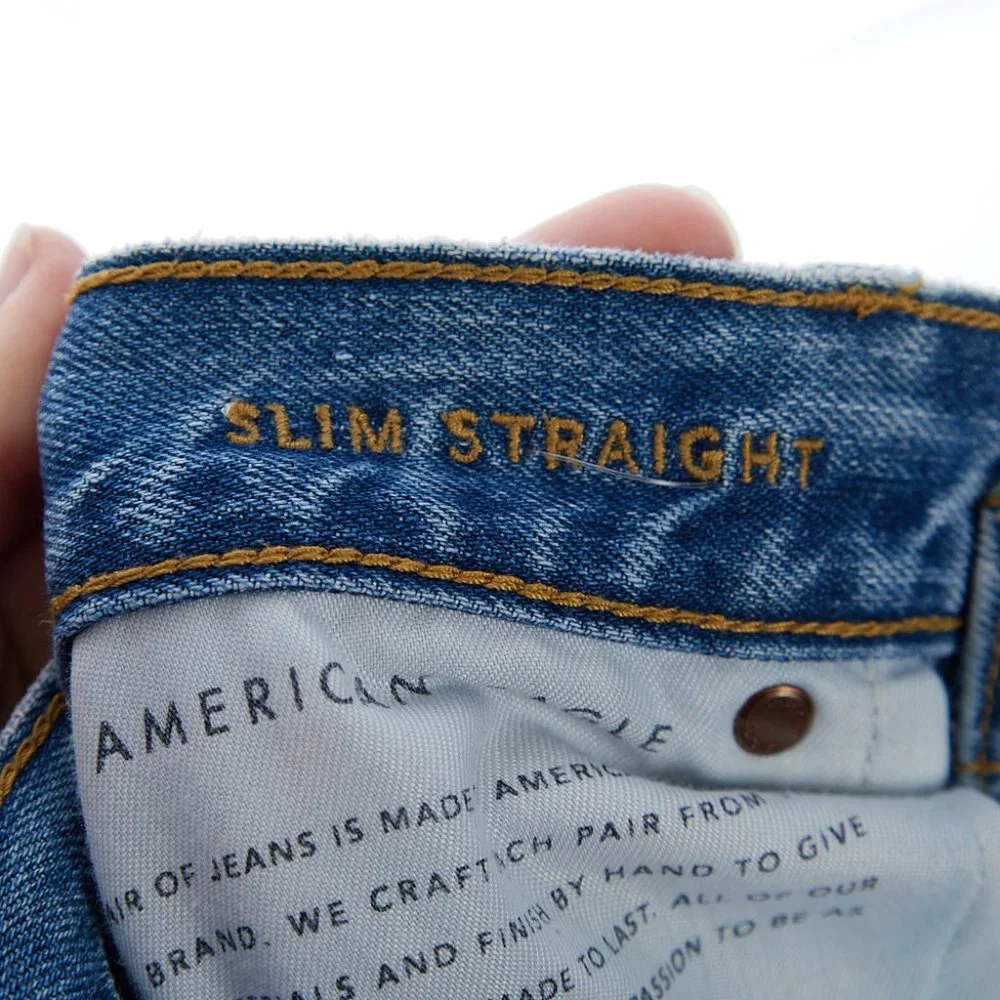 American Eagle Slim Straight Distressed Jeans Men's Size 31x32 - Picture 7 of 9